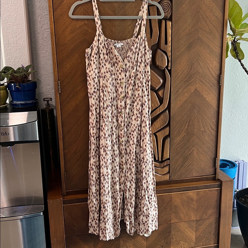 O'Neill Floral Midi Dress - Cream and Brown